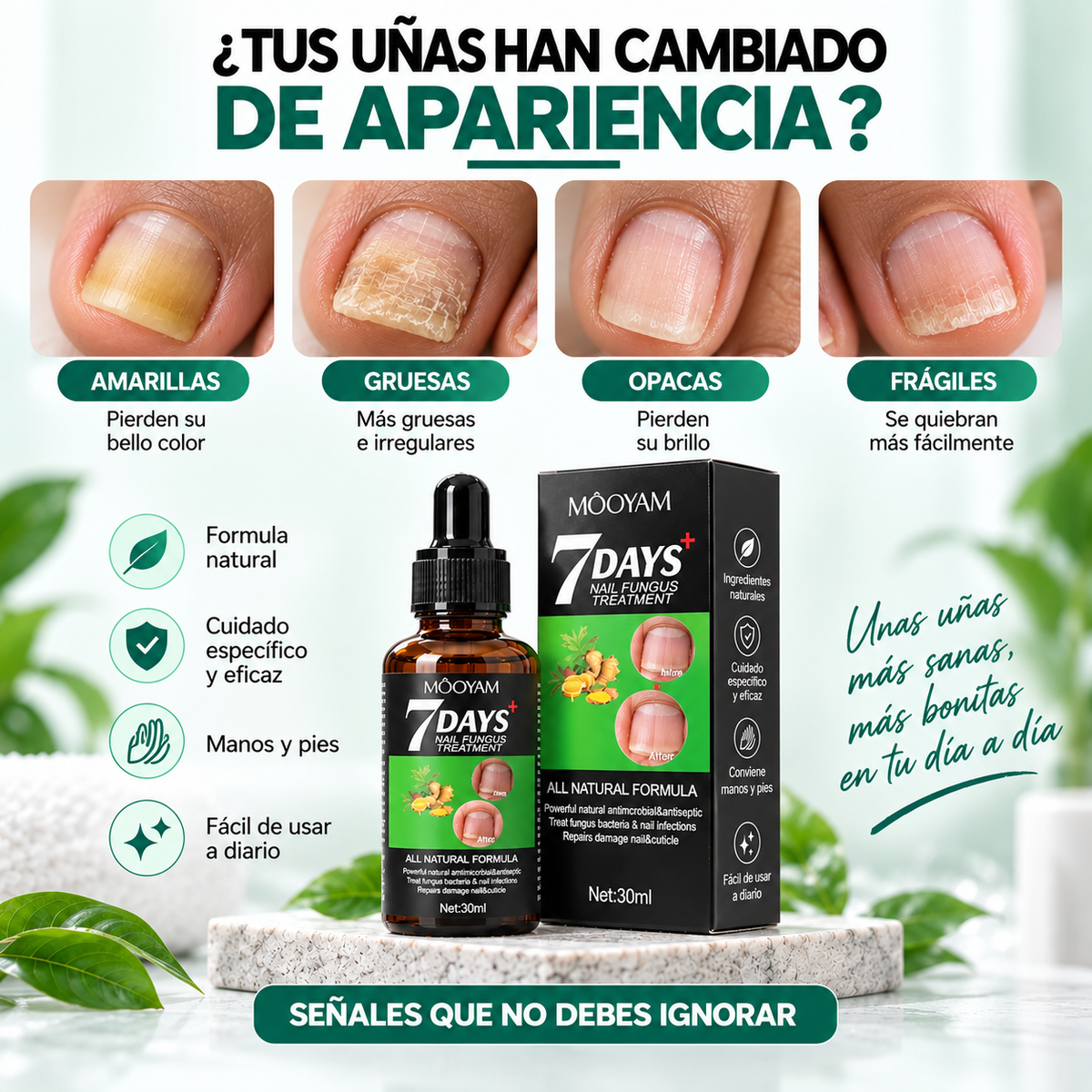 7 DAYS · Sérum reparador para uñas dañadas y amarillentas